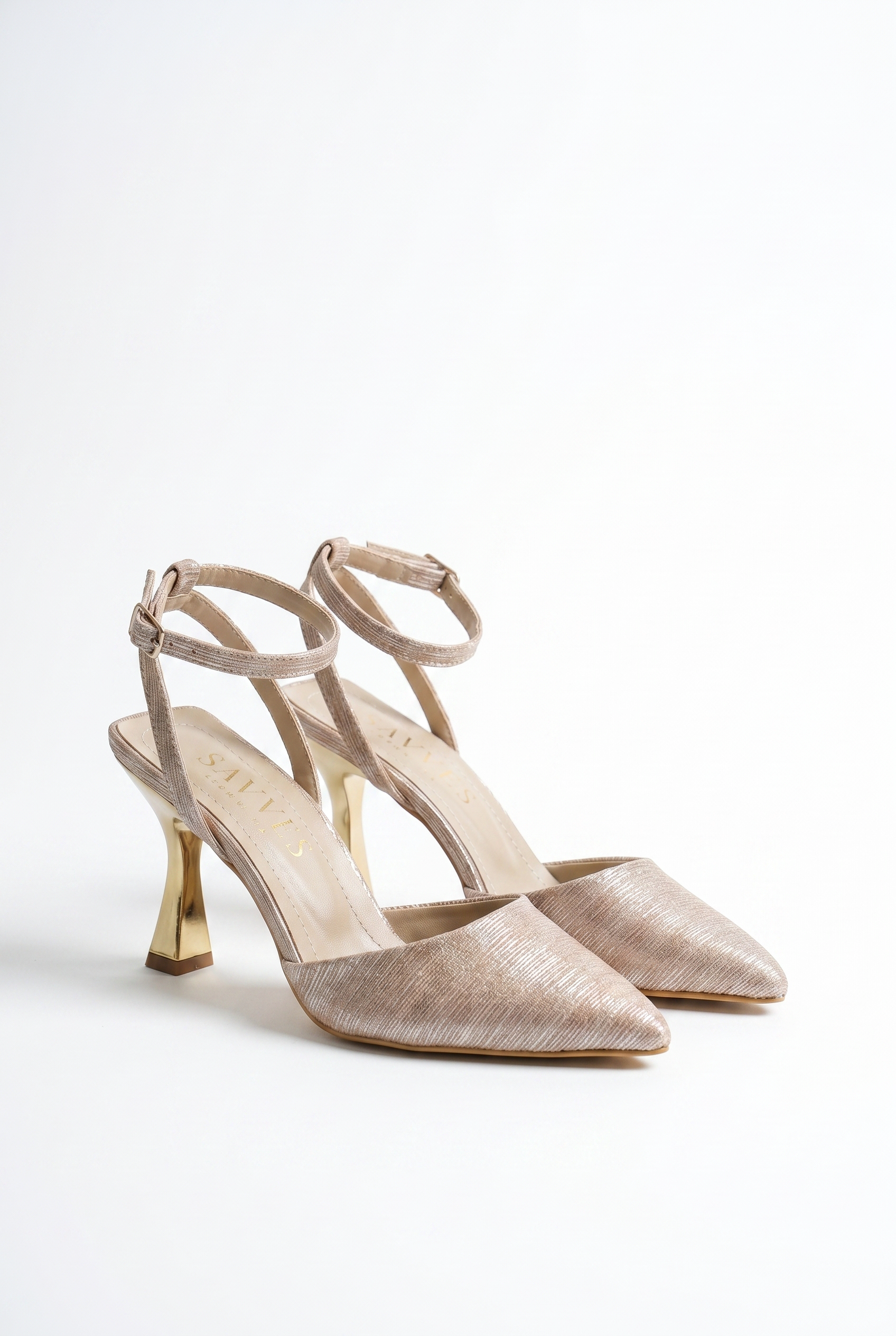Reflets d’Instant – Rose Simli 9 cm Sivri Burun Slingback Topuklu Ayakkabı