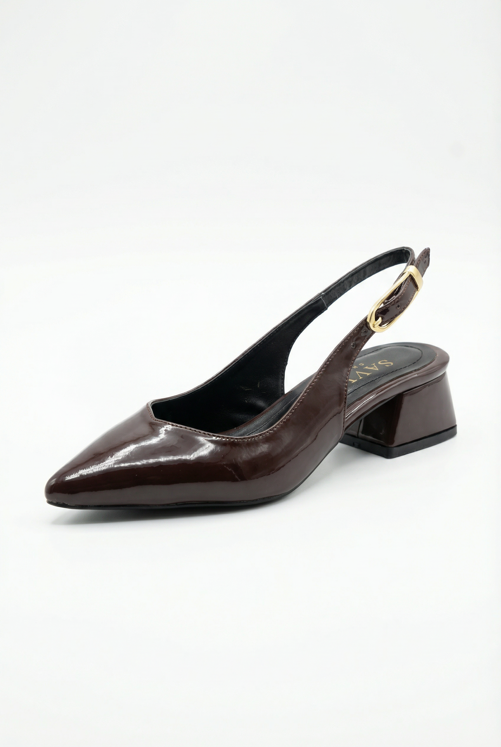 Les Souvenirs Portés Serisi Souvenir du Soir – Rugan Sivri Burun Slingback Topuklu Ayakkabı