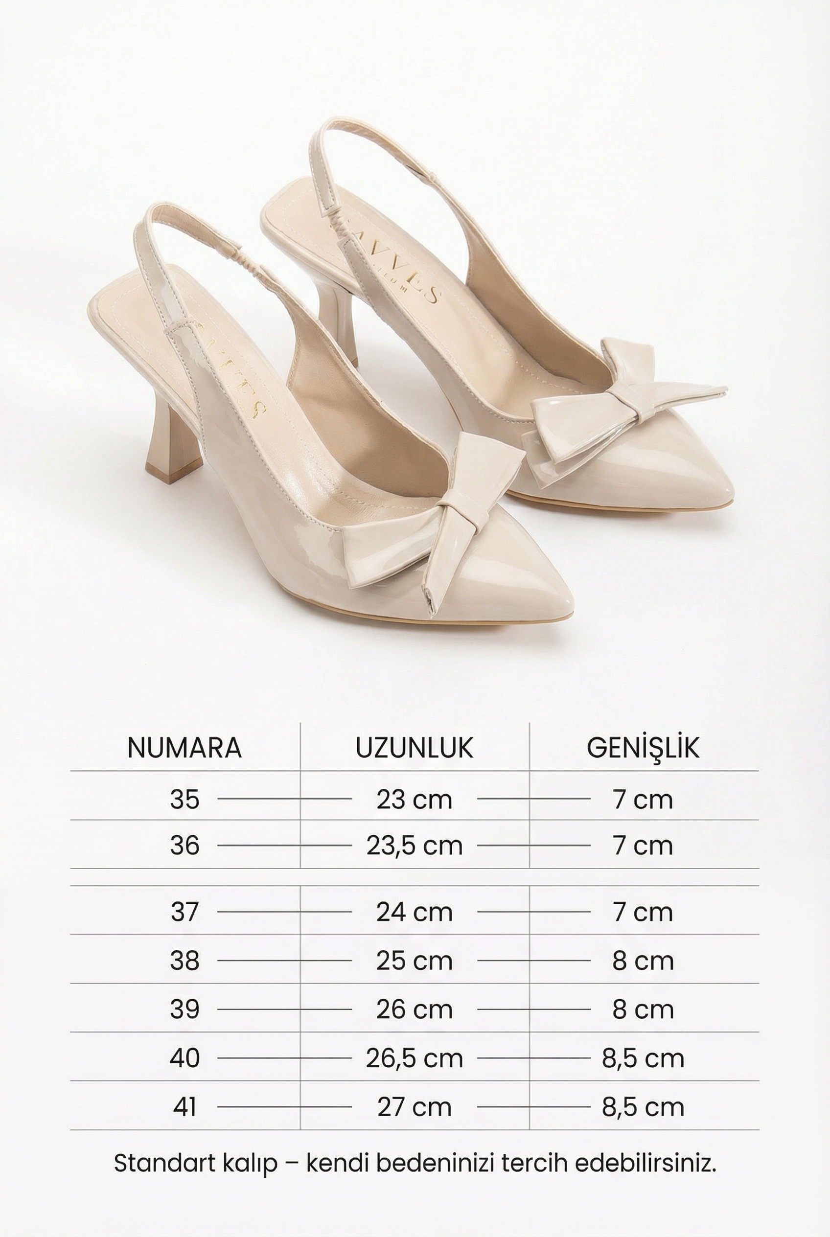 Gestes Marqués – Bej Rugan Kalın Fiyonklu 9 cm Topuklu Ayakkabı