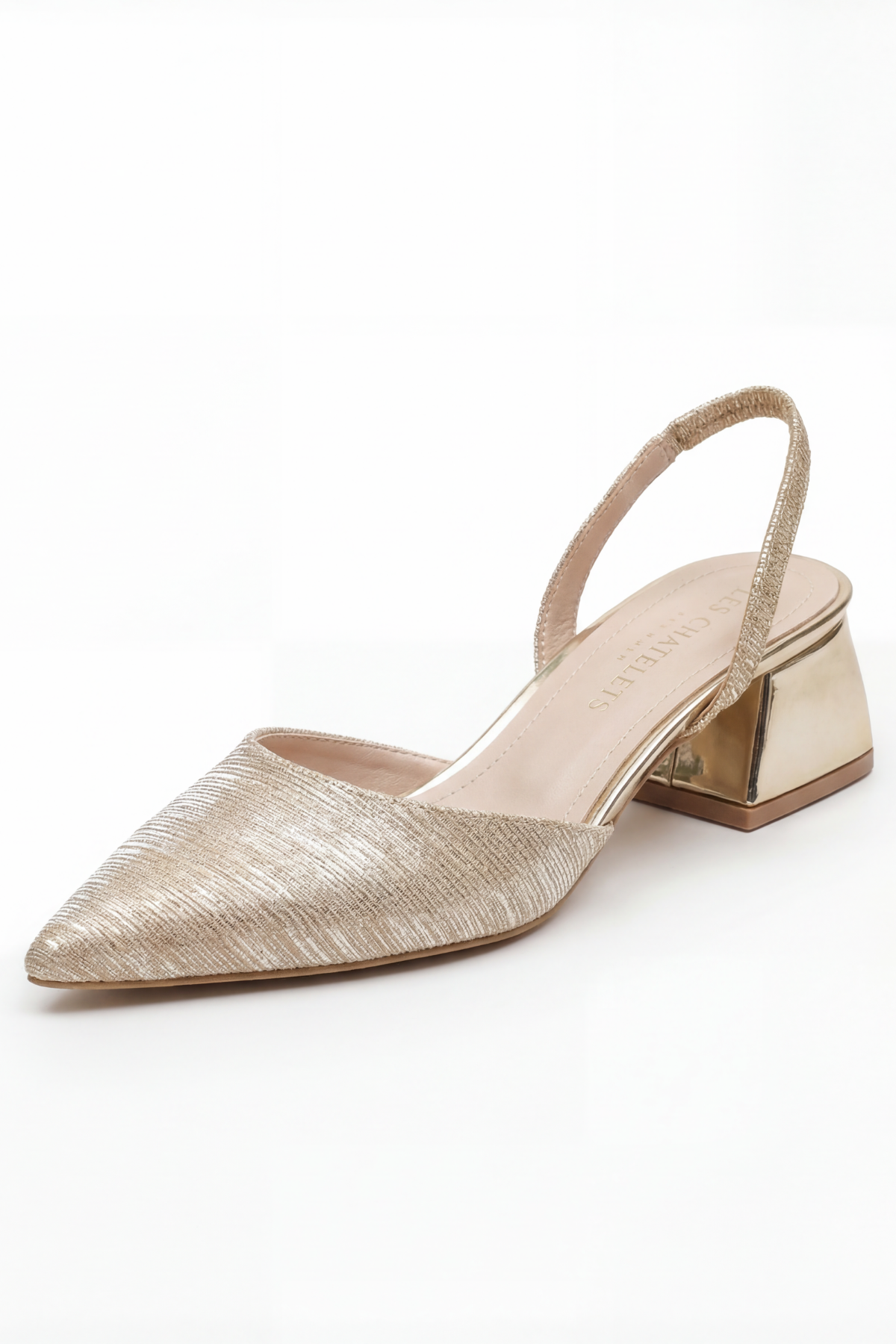 Reflets d’Instant – Rose Simli 5 cm Sivri Burun Slingback Topuklu Ayakkabı