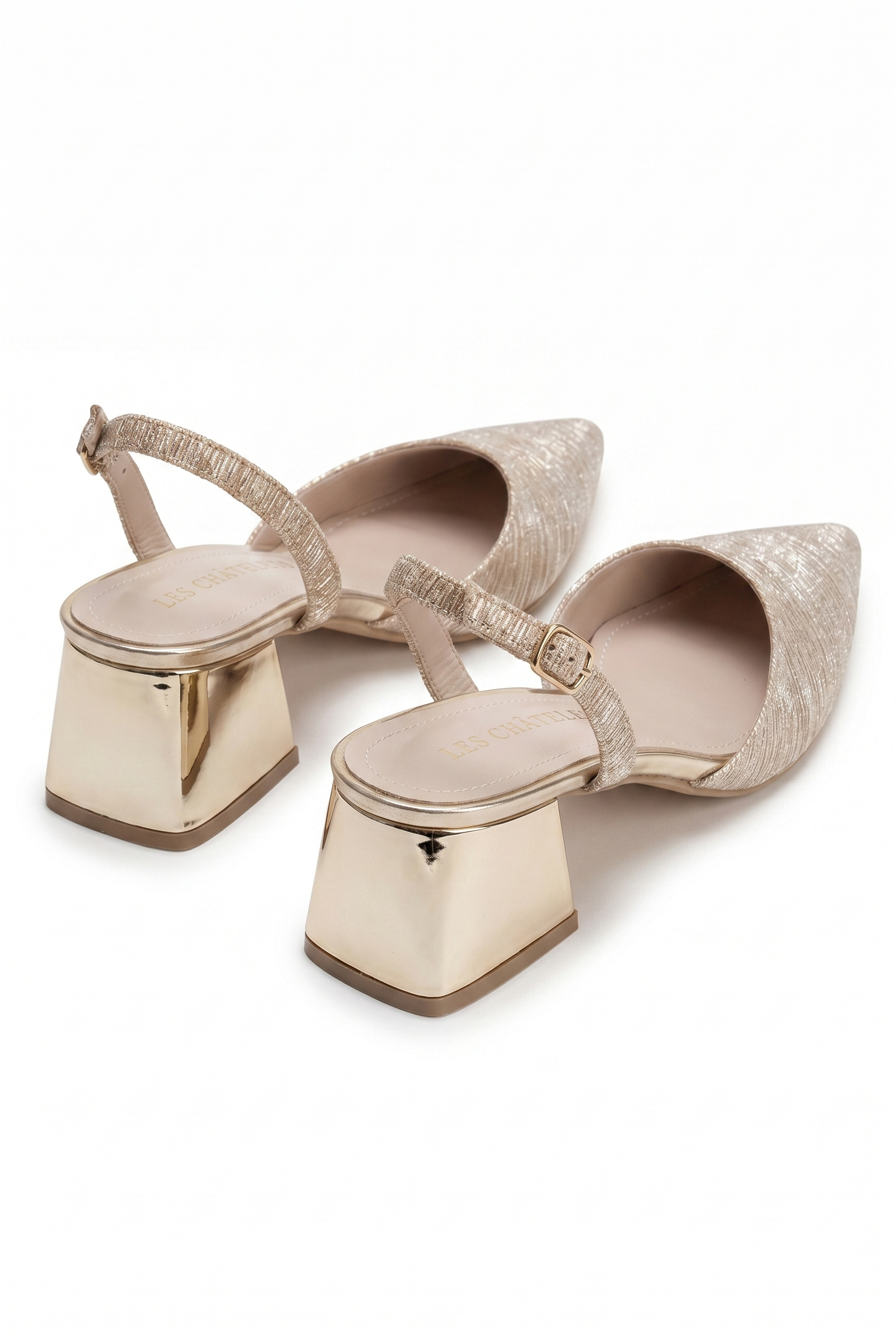 Reflets d’Instant – Rose Simli 5 cm Sivri Burun Slingback Topuklu Ayakkabı