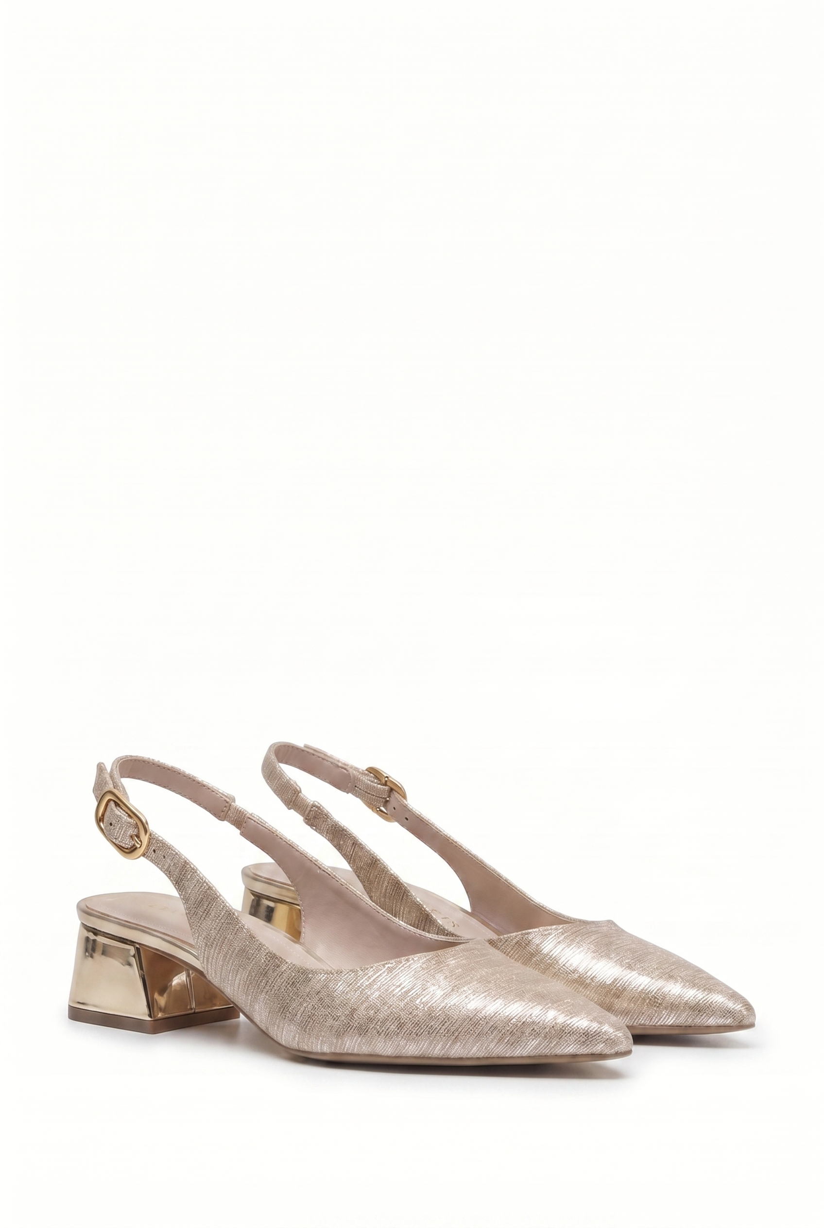 Reflets d’Instant – Rose Simli 5 cm Sivri Burun Slingback Topuklu Ayakkabı