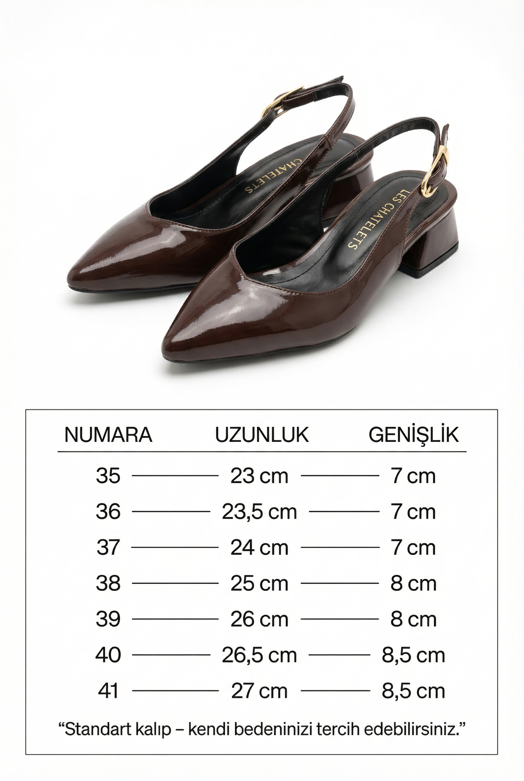 Les Souvenirs Portés Serisi Souvenir du Soir – Rugan Sivri Burun Slingback Topuklu Ayakkabı