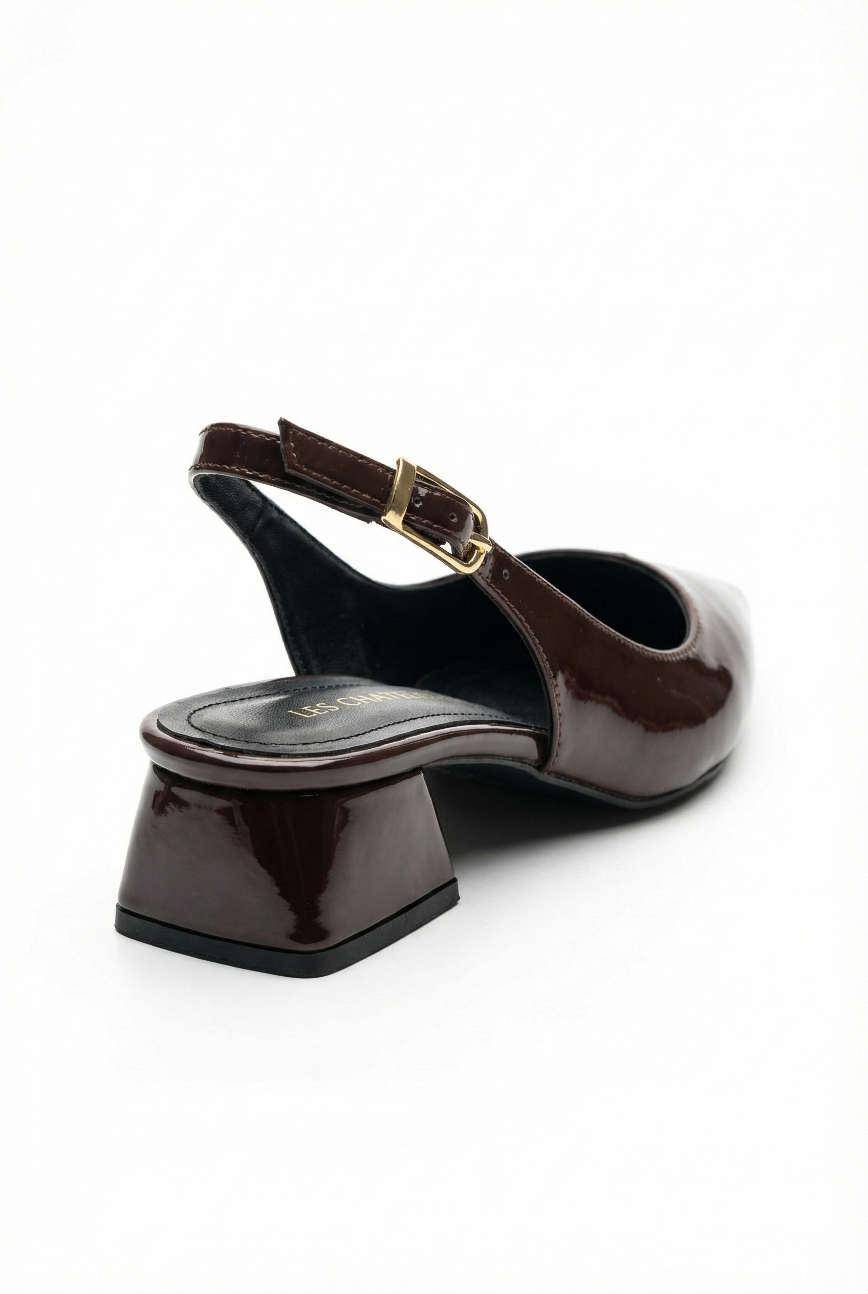 Les Souvenirs Portés Serisi Souvenir du Soir – Rugan Sivri Burun Slingback Topuklu Ayakkabı