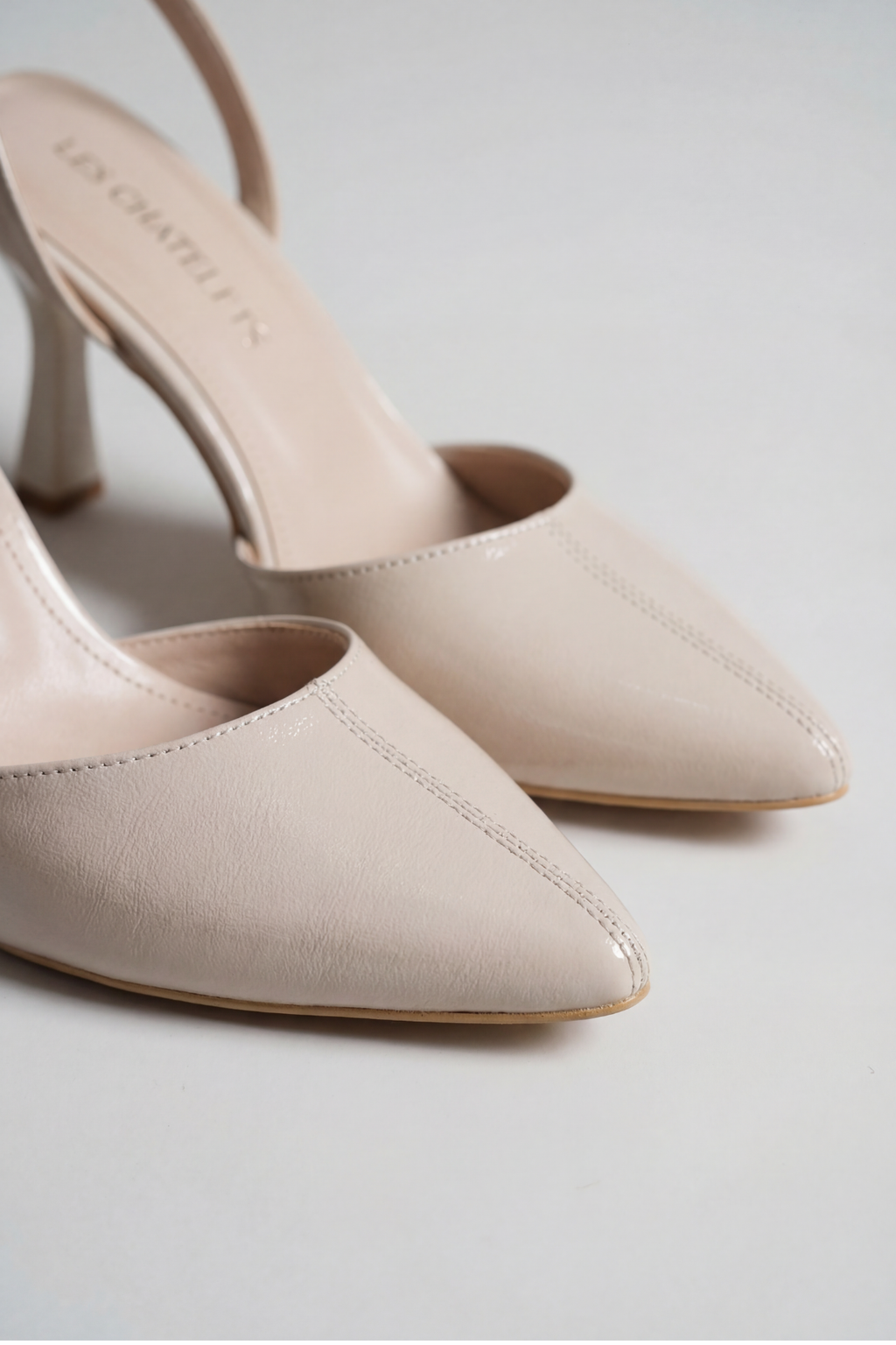 Points d’Attache – Bej Rugan 9 cm Bilekten Bağlamalı Topuklu Ayakkabı