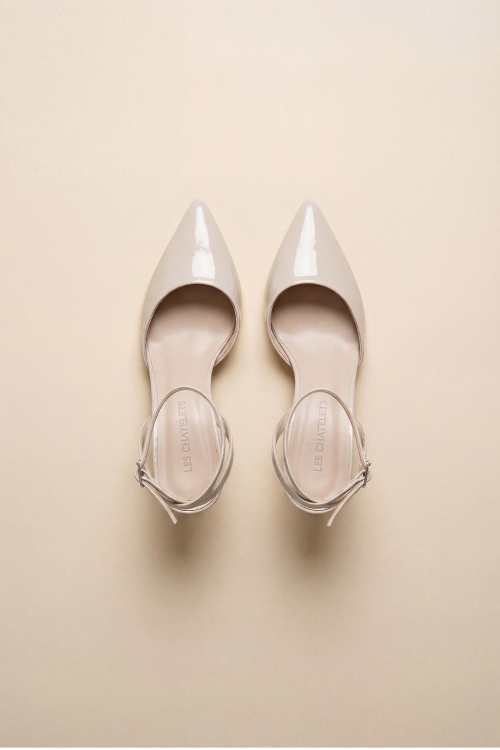 Points d’Attache – Bej Rugan 9 cm Bilekten Bağlamalı Topuklu Ayakkabı