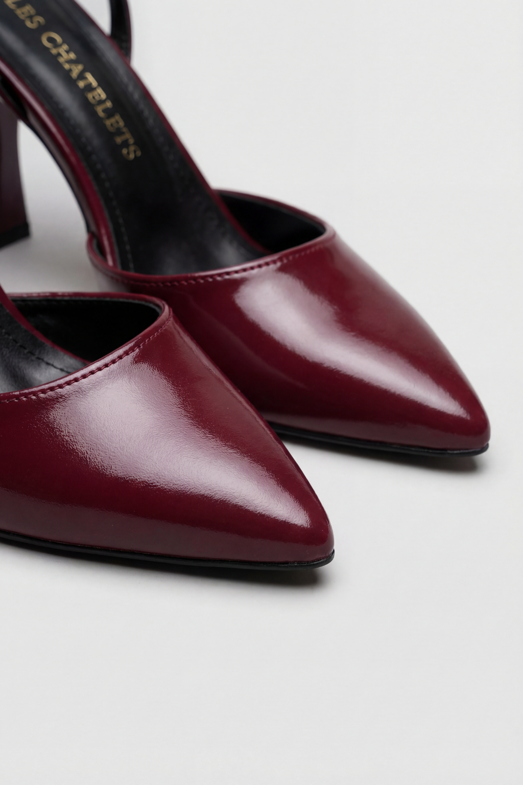 Points d’Attache – Bordo Rugan 9 cm Bilekten Bağlamalı Topuklu Ayakkabı