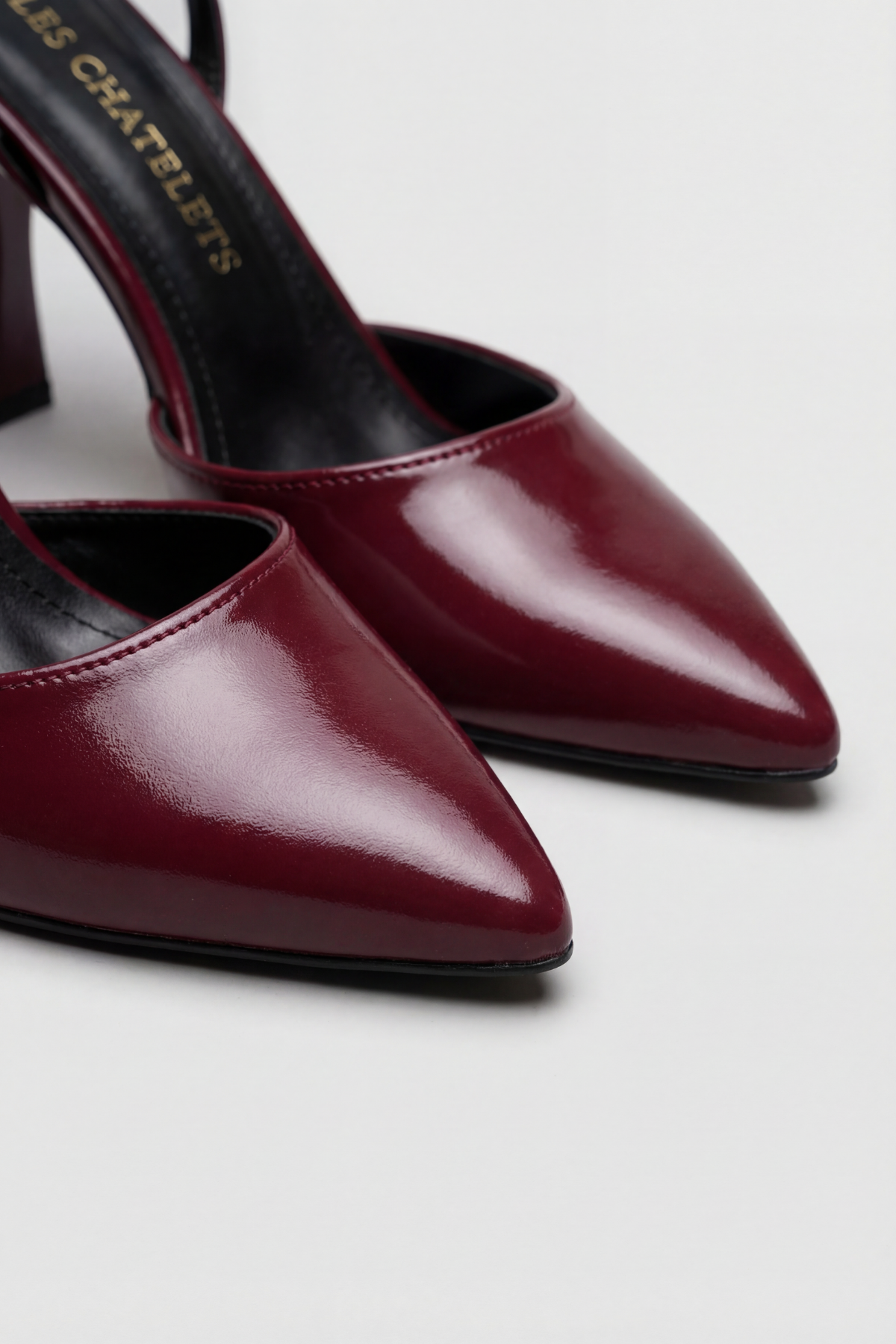 Points d’Attache – Bordo Rugan 9 cm Bilekten Bağlamalı Topuklu Ayakkabı