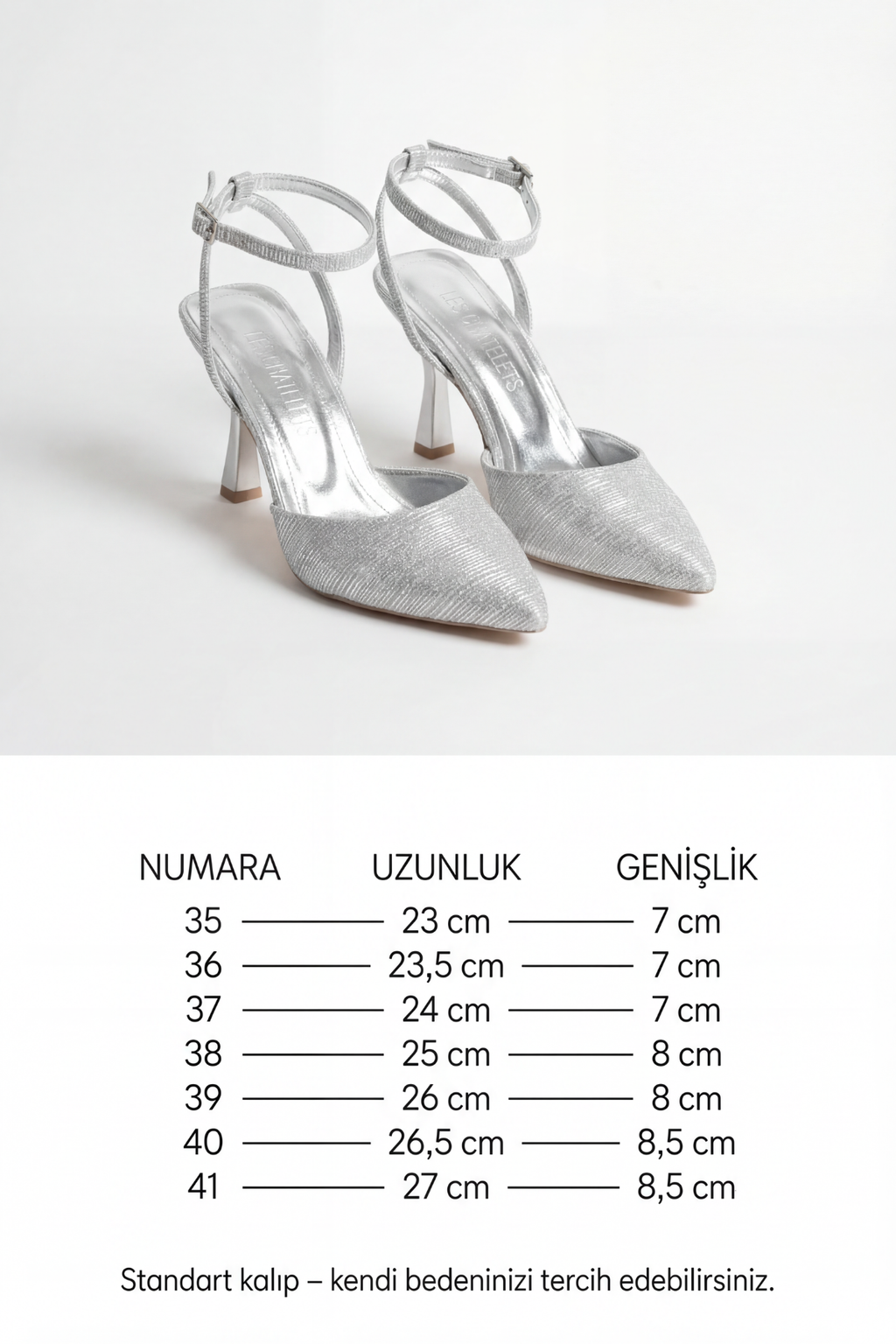 Reflets d’Instant – Gümüş Simli 9 cm Sivri Burun Slingback Topuklu Ayakkabı