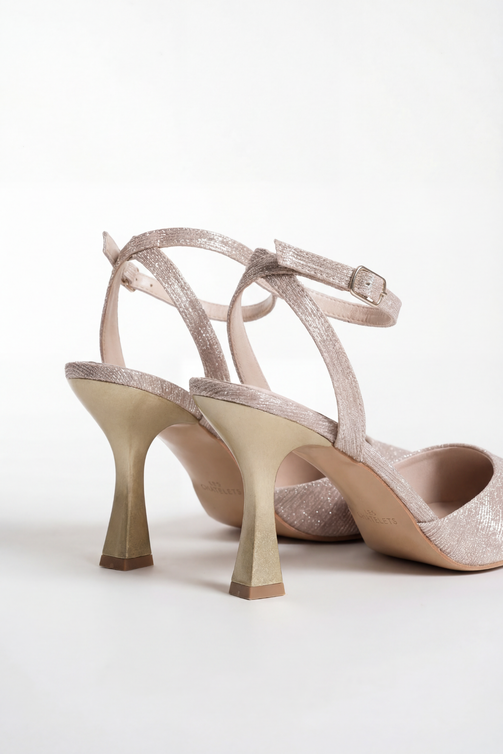 Reflets d’Instant – Rose Simli 9 cm Sivri Burun Slingback Topuklu Ayakkabı