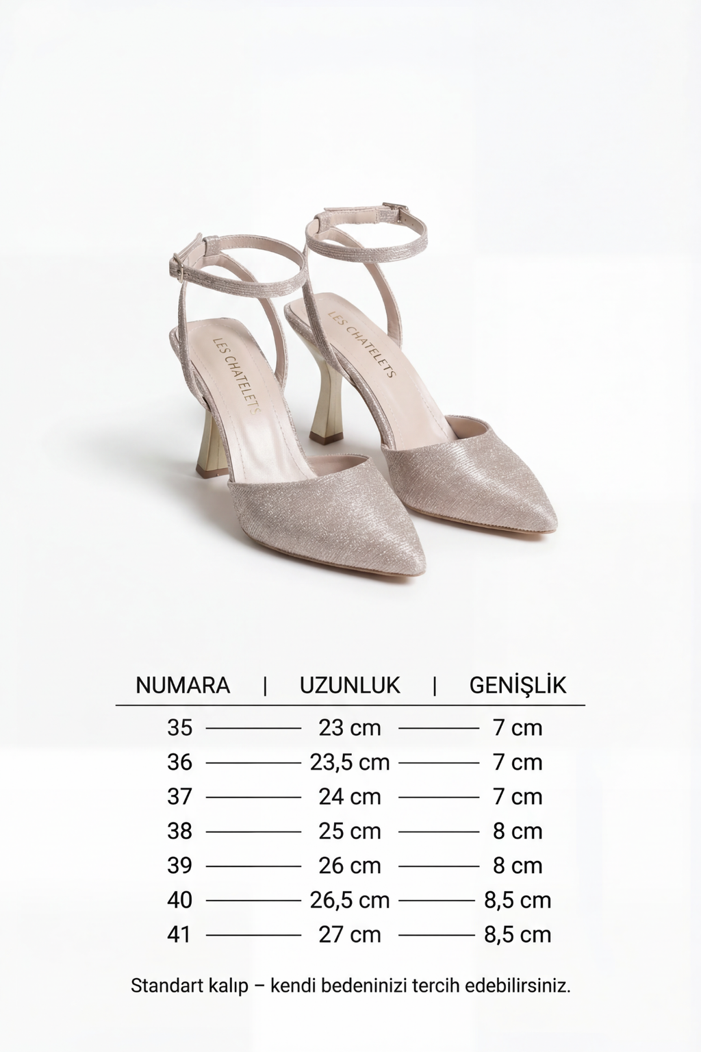 Reflets d’Instant – Rose Simli 9 cm Sivri Burun Slingback Topuklu Ayakkabı