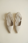 Les Instants Calmes – Bej Cilt 5 cm Sivri Burun Slingback Topuklu Ayakkabı