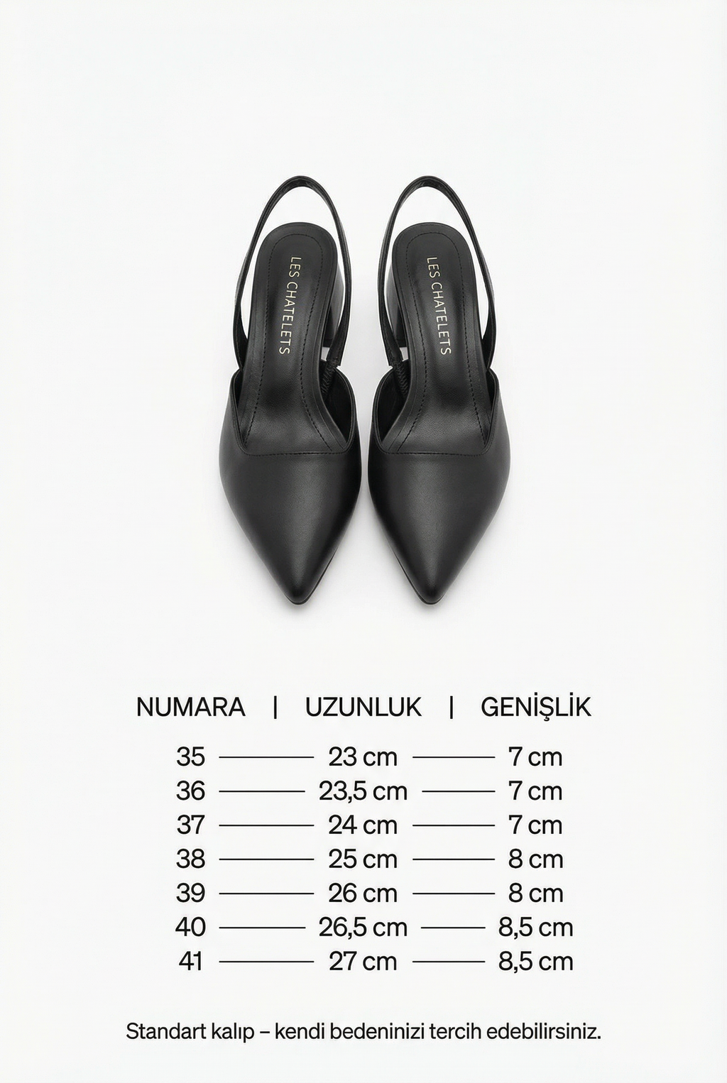 Les Instants Calmes – Siyah Cilt 5 cm Sivri Burun Slingback Topuklu Ayakkabı