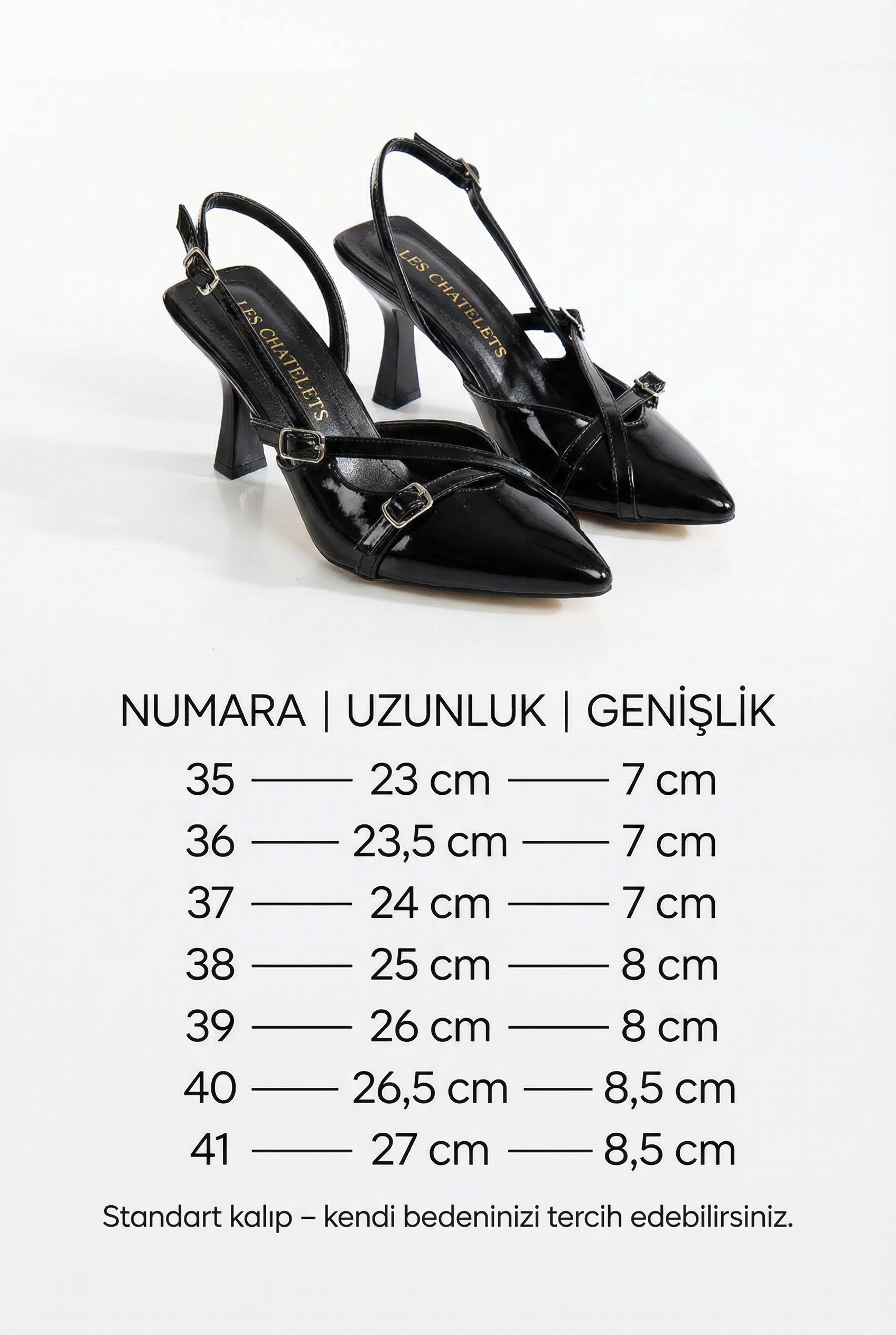 Instants Liés – Siyah Rugan Bilekten Bağlamalı 9 cm Topuklu Ayakkabı