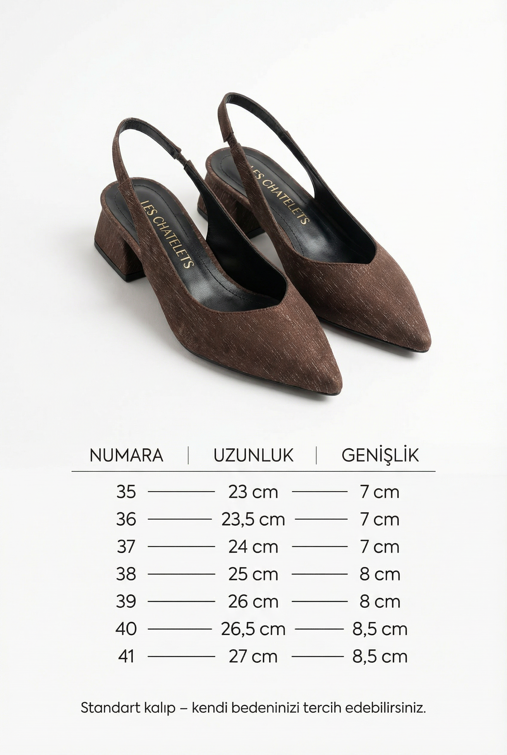 Traces Douces – Kahverengi Nubuk Çizgi Detaylı 5 cm Topuklu Ayakkabı