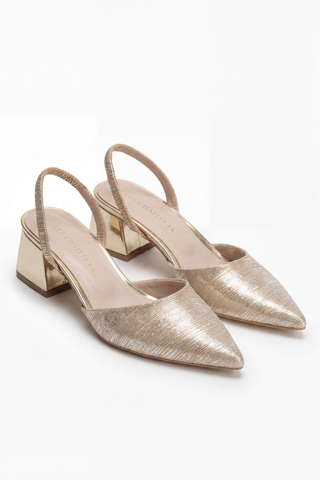 Reflets d’Instant – Rose Simli 5 cm Sivri Burun Slingback Topuklu Ayakkabı