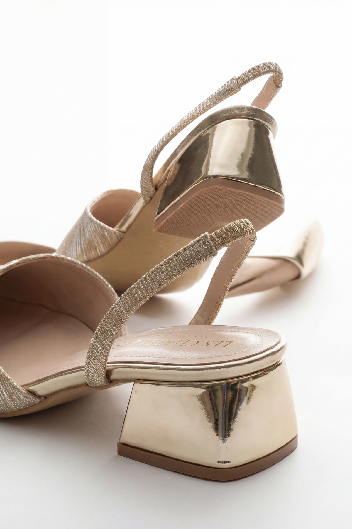 Reflets d’Instant – Rose Simli 5 cm Sivri Burun Slingback Topuklu Ayakkabı