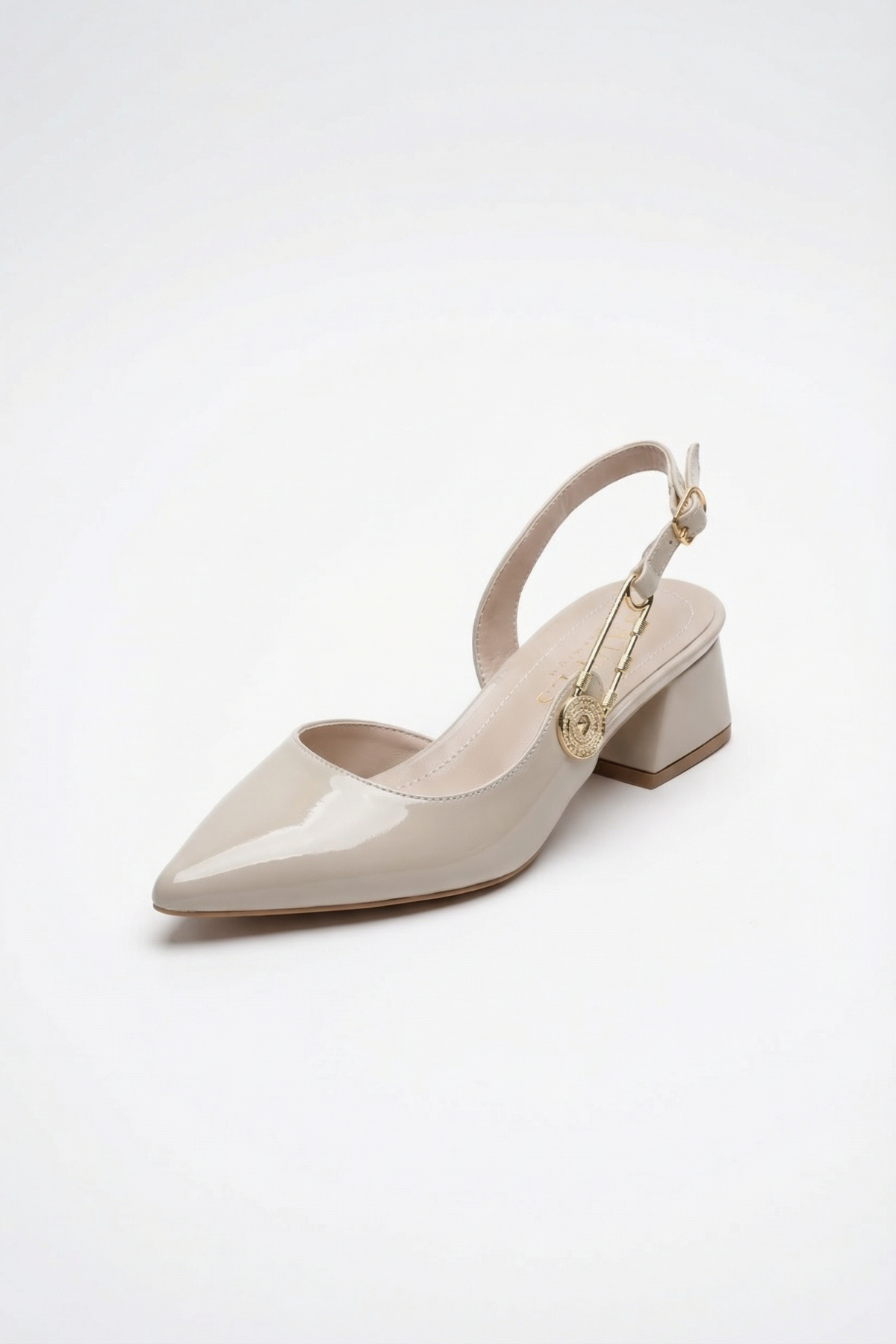 Les Souvenirs Portés Serisi Passage du Soir Bej Rugan 5 cm Sivri Burun Slingback Ayakkabı | Les Châtelets