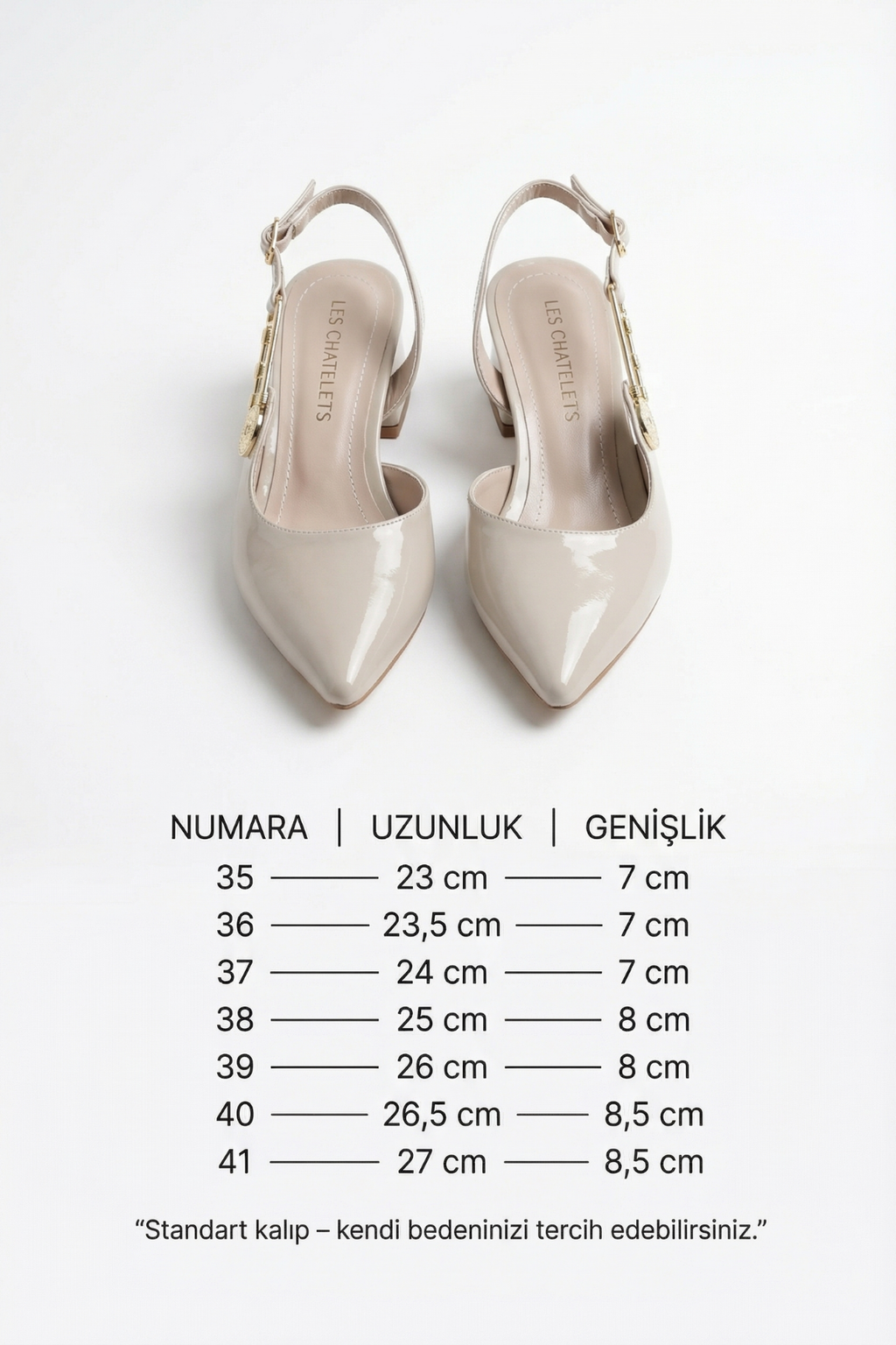 Les Souvenirs Portés Serisi Passage du Soir Bej Rugan 5 cm Sivri Burun Slingback Ayakkabı | Les Châtelets