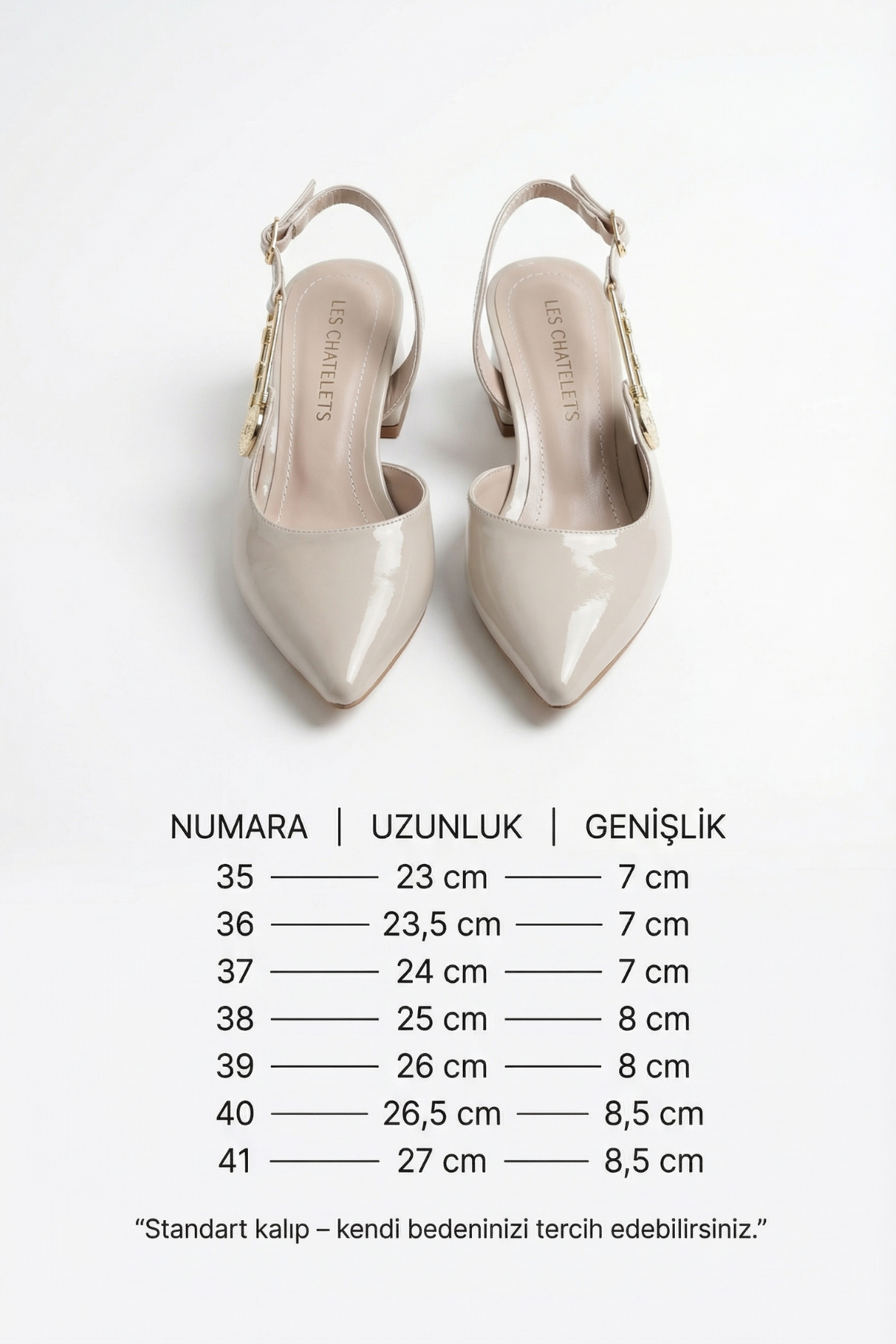 Les Souvenirs Portés Serisi Passage du Soir Bej Rugan 5 cm Sivri Burun Slingback Ayakkabı | Les Châtelets