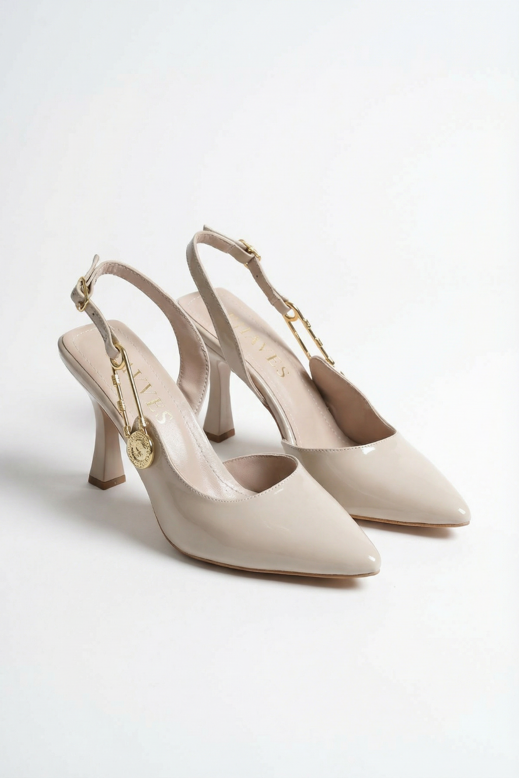 Les Souvenirs Portés Serisi Passage du Soir Bej Rugan 7 cm Sivri Burun Slingback Ayakkabı | Les Châtelets