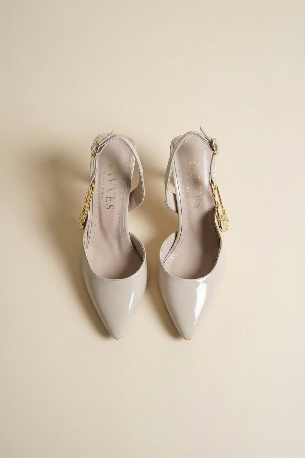 Les Souvenirs Portés Serisi Passage du Soir Bej Rugan 7 cm Sivri Burun Slingback Ayakkabı | Les Châtelets