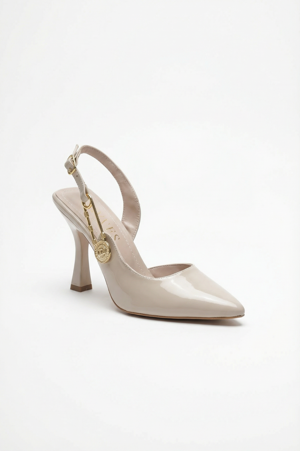 Les Souvenirs Portés Serisi Passage du Soir Bej Rugan 7 cm Sivri Burun Slingback Ayakkabı | Les Châtelets