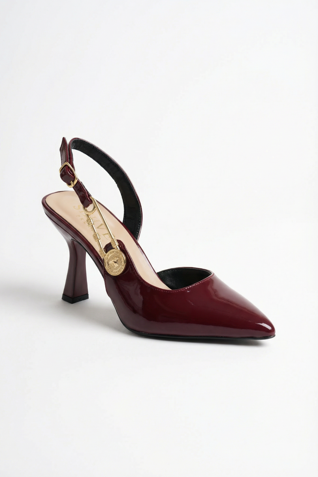 Passage du Soir Bordo Rugan 7 cm Sivri Burun Slingback Ayakkabı | Les Châtelets