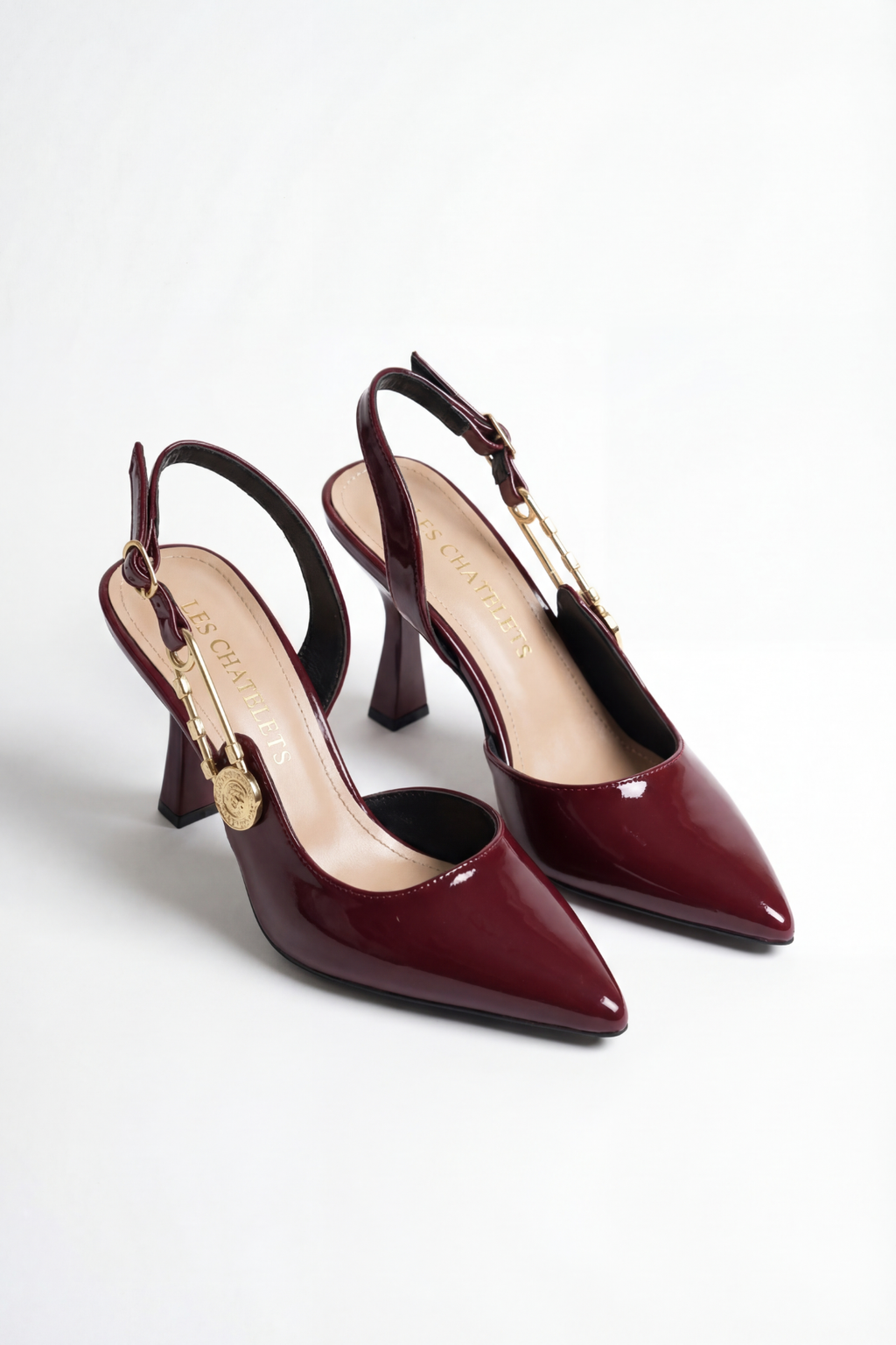 Passage du Soir Bordo Rugan 7 cm Sivri Burun Slingback Ayakkabı | Les Châtelets