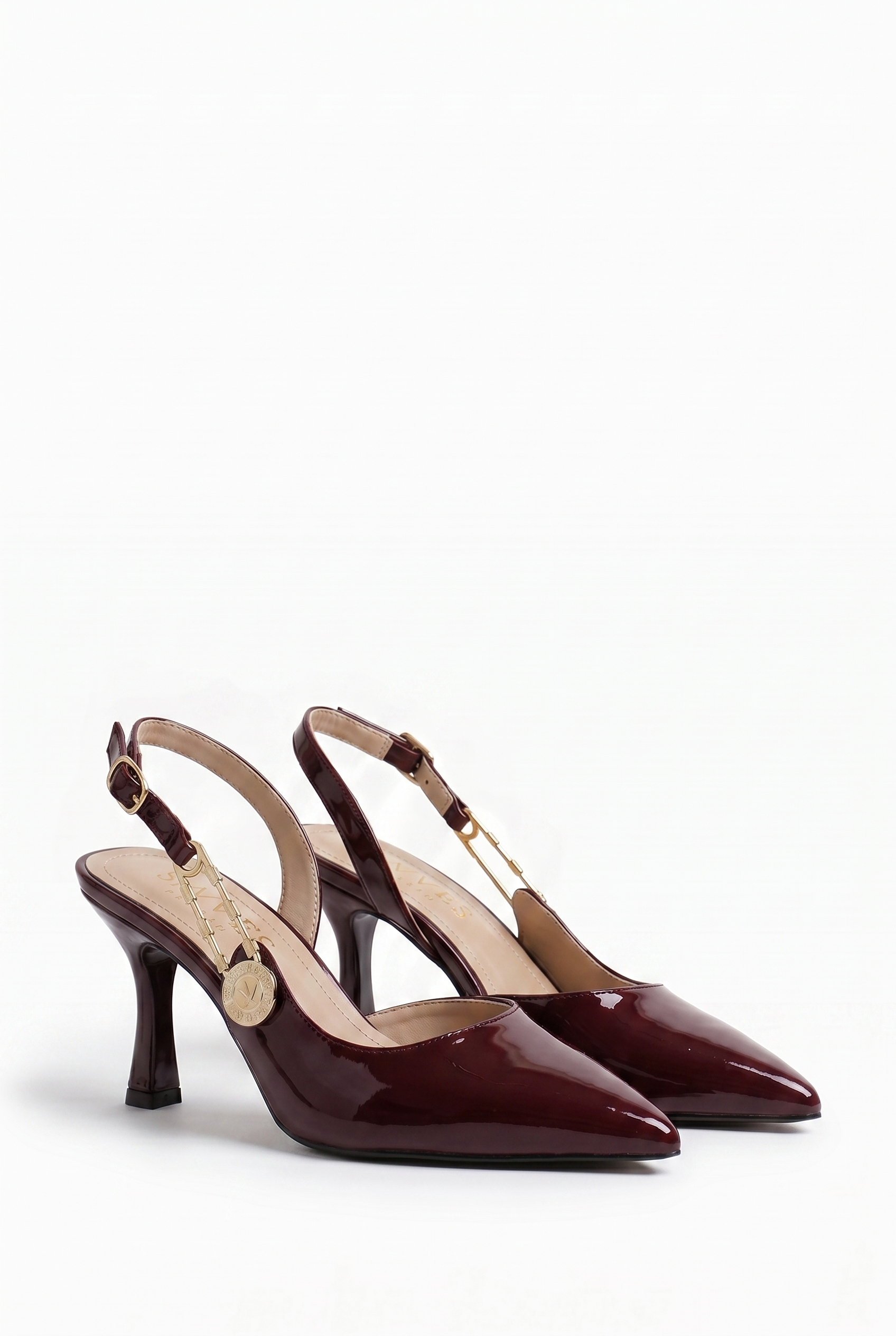 Passage du Soir Bordo Rugan 7 cm Sivri Burun Slingback Ayakkabı | Les Châtelets