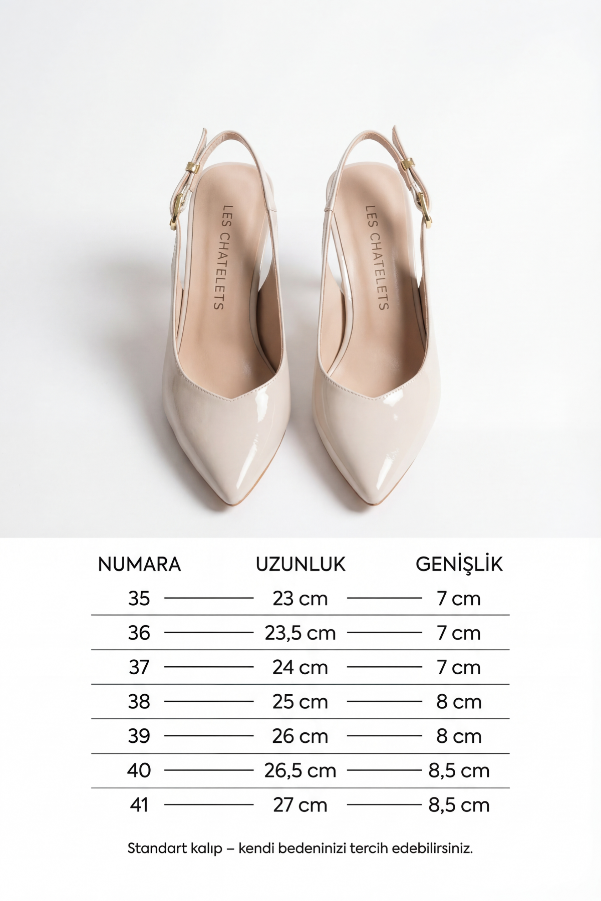 Les Souvenirs Portés Serisi Souvenir du Soir – Bej Rugan 9 cm Sivri Burun Slingback Topuklu Ayakkabı