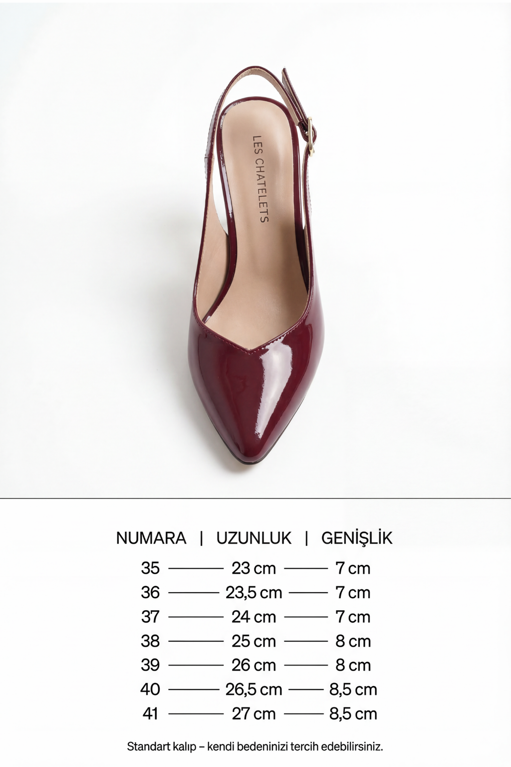 Les Souvenirs Portés Serisi Souvenir du Soir – Bordo Rugan 9 cm Sivri Burun Slingback Topuklu Ayakkabı