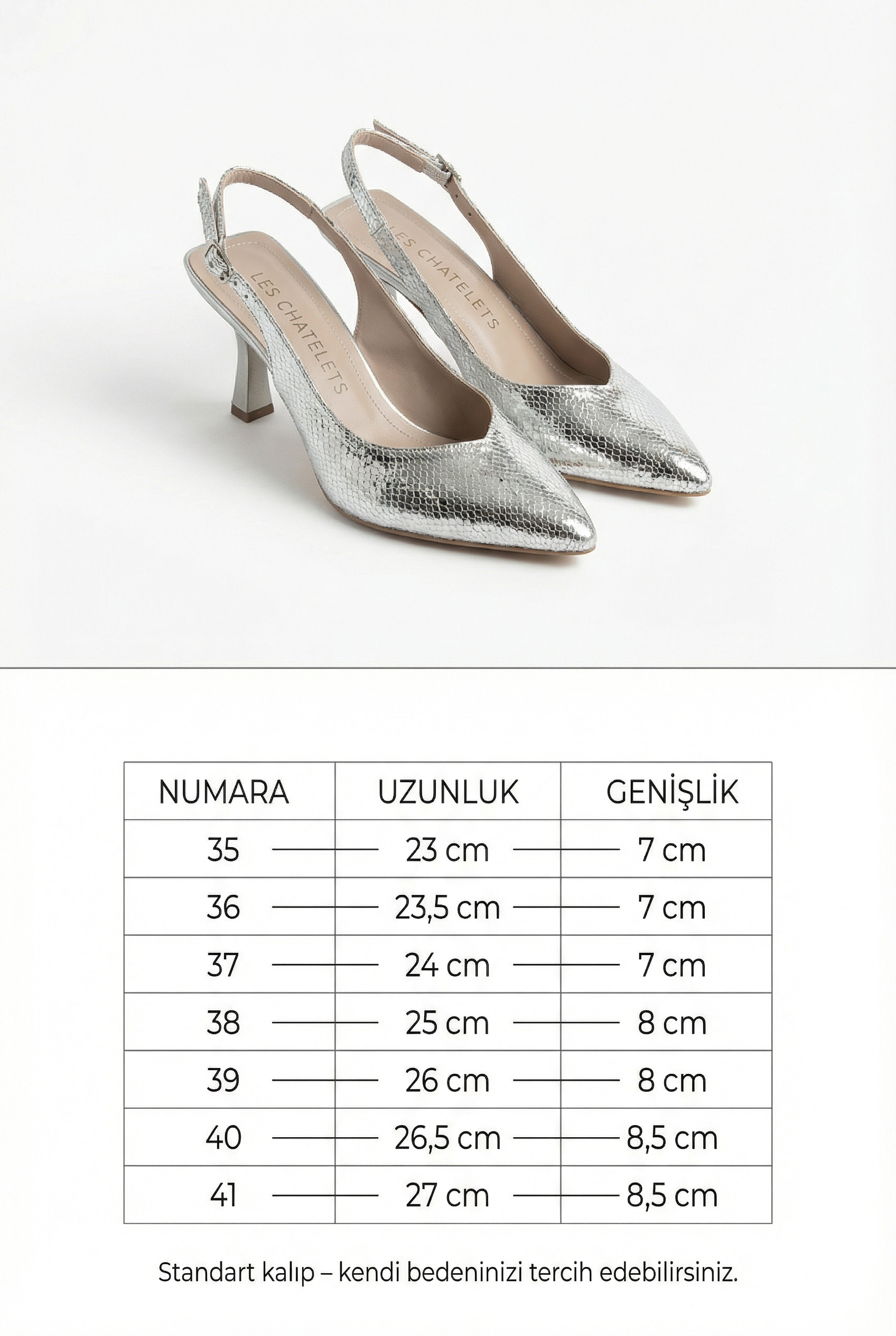 Éclats de Nuit – Gümüş Metalize Dokulu Slingback 9 cm Topuklu Ayakkabı